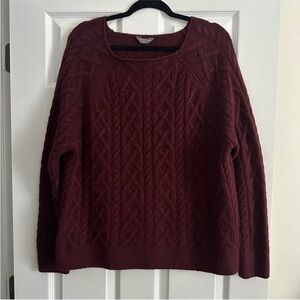 Size XXL Denver Hayes Maroon Cable Knit Sweater